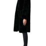 Black Genuine Shearling, Shearling Leather Coat, Black Genuine Shearling Leather Coat