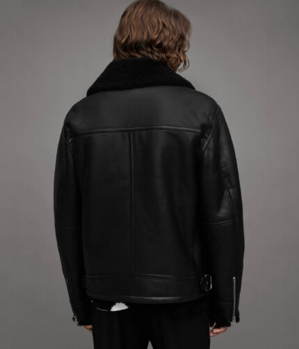 Black Ashford Shearling Relaxed Fit Jacket