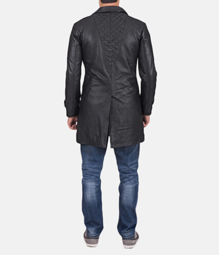 Men's Infinity Black Leather Coat