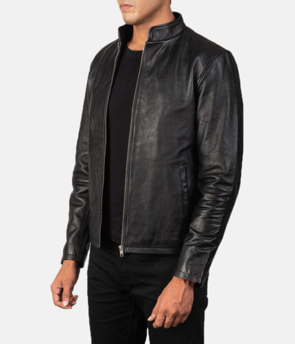 Alex Black Biker Leather Jacket