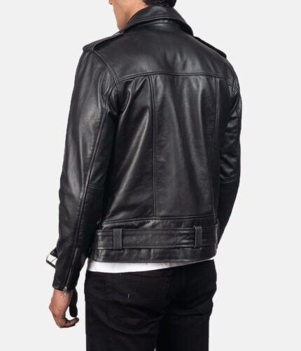 Men's Black Biker Alley Leather Jacket