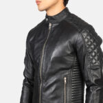 Black Quilted Biker Leather Jacket, men's quilted jacket, quilted jacket, leather jacket,black suede jacket,quilted black jacket, suede biker jacket, biker jacket,black biker jacket, biker leather jacket, men's jacket, men's leather jacket,men's quilted jacket, weleatherjacket