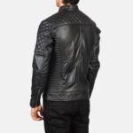 Black Quilted Biker Leather Jacket