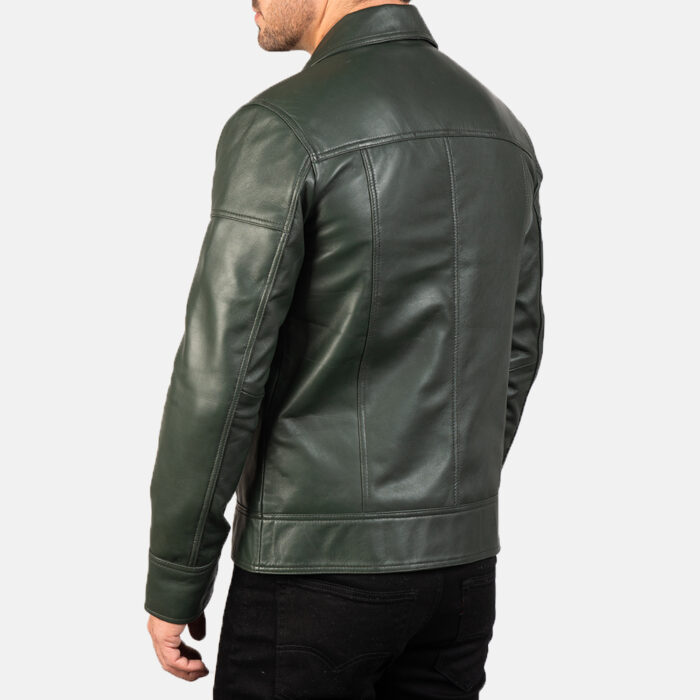 Lavendard Green Leather Jacket