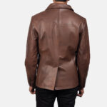 Bailey Brown Leather Naval Peacoat