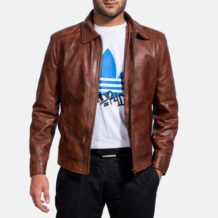 Men's Zipper Leather Jacket, brown jacket, brown leather jacket,leather jacket, men's jacket, men's leather jacket, men's brown jacket, brown leather jacket,zipper jacket, zipper leather jacket, brown zipper jacket, men's zipper jacket