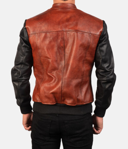 Avan Brown Leather Bomber Jacket