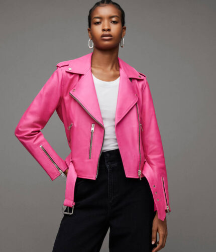 Balfern Belted Hem Leather Jacket, Balfern jacket, Balfern leather jacket, leather jacket, balfern, Pink jacket,Pink leather jacket, Balfern Pink jacket, belted jacket, belted leather jacket, Balfern belted jacket,weleatherjacket