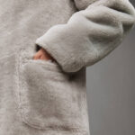 Women's Grey Reversible Shearling Coat