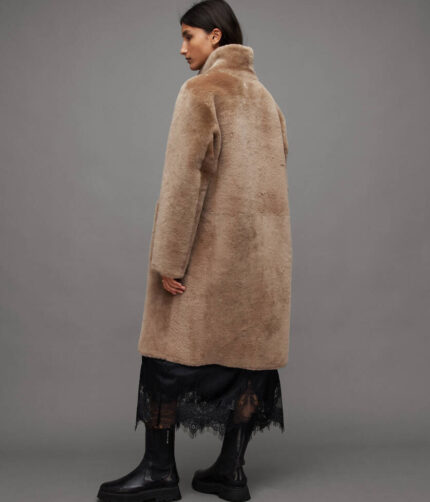 Women's Brown Reversible Shearling Coat