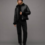 Lorel Black Shearling Flying Jacket, lorel jacket, shearling jacket, black jacket,lorel shearling jacket, lorel black jacket, flying jacket, lorel flying jacket,black shearling jacket,weleatherjacket