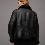 Lorel Black Shearling Flying Jacket