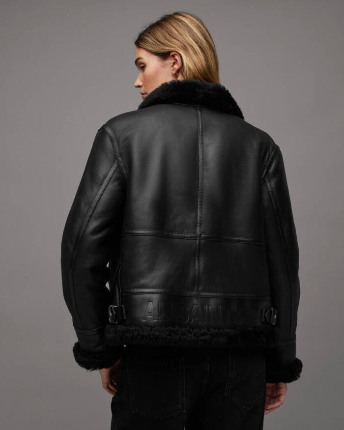 Lorel Black Shearling Flying Jacket