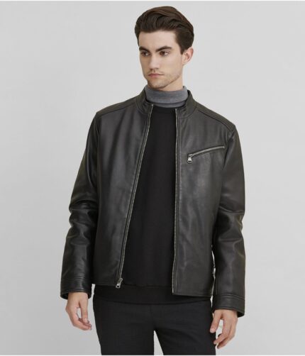 Men's Black Leather Zipper Jacket, men's jacket,men's black jacket, men's leather jacket,leather jacket, black leather jacket,zipper jacket, men's zipper jacket,zipper leather jacket, men's zipper leather jacket, black zipper jacket, weleatherjacket