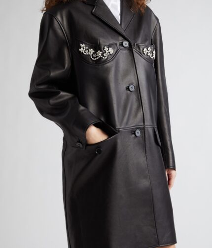 Pearl Embellished, Embellished & Faux, Faux Crystal, Crystal Car Coat, Pearl Embellished & Faux Crystal Car Coat