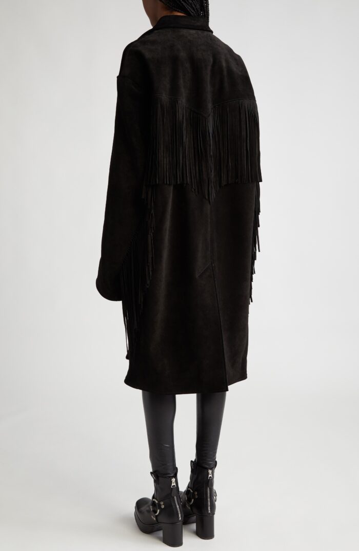 Suede Coat , Fringe Suede Coat, Coat Oversized, Fringe Suede Coat Oversized