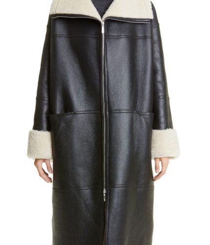 Lambskin Signature Leather, Leather Shearling Coat, Lambskin Signature Leather Shearling Coat