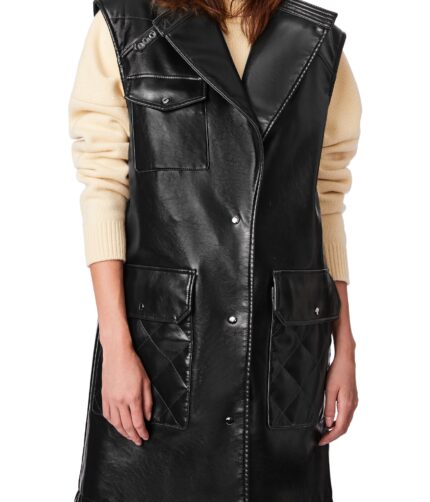 Longline Vest, Faux Leather, Vest Faux , Longline Vest faux, Longline Vest Faux Leather