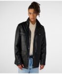 Men's Four-Pocket Leather Jacket,men's jacket, men's leather jacket, men's black leather jacket, men's blazer jacket, black jacket, men's black jacket,Puffer jacket,men's leather puffer jacket, men's faux leather jacket,four-pocket leather jacket, men's four-pocket jacket, four-pocket jacket, weleatherjacket