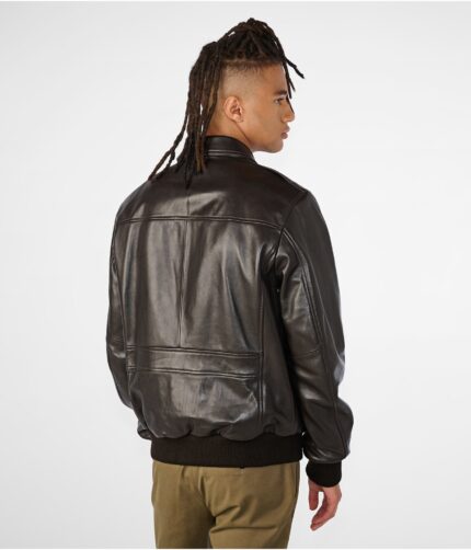 Brown Bomber Leather Jacket