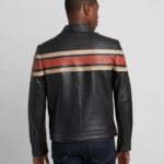 Dale Retro Stripe Leather Jacket