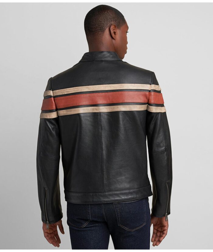 Dale Retro Stripe Leather Jacket