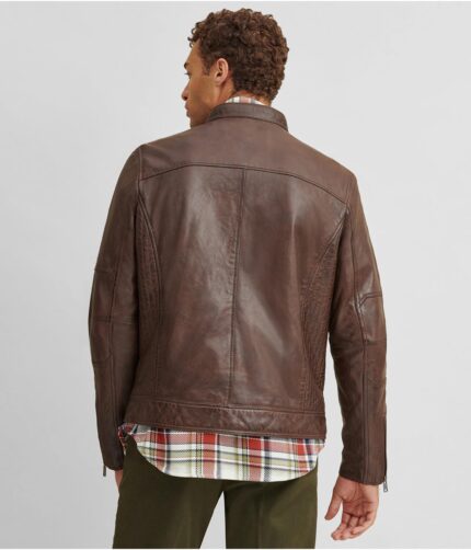 Brent Brown Leather Racing Jacket