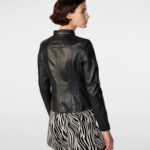 Caitlin Black Scuba Leather Jacket