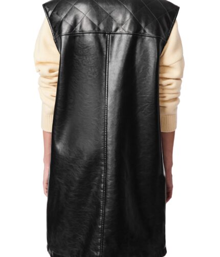 Longline Vest, Faux Leather, Vest Faux , Longline Vest faux, Longline Vest Faux Leather