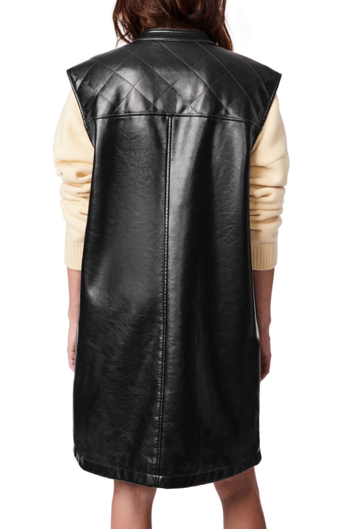 Longline Vest, Faux Leather, Vest Faux , Longline Vest faux, Longline Vest Faux Leather