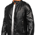 Men's Black Zipper Leather Jacket