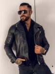 Men's Black Leather Racing Jacket, men's jacket, men's leather jacket,leather jacket,black jacket, black leather jacket, racing jacket, racing leather jacket,black racing jacket,men's black jacket, weleatherjacket