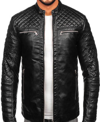 Men's Quilted Black Leather Jacket, men's jacket, men's leather jacket, leather jacket,Black quilted jacket,Black jacket, Black leather jacket,quilted leather jacket, men's quilted jacket,weleatherjacket