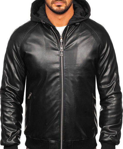 Bomber Hooded Leather Jacket,hooded jacket, leather jacket, leather hooded jacket, bomber jacket, bomber hooded jacket,bomber jacket, bomber leather jacket, weleatherjacket