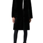 Black Genuine Shearling, Shearling Leather Coat, Black Genuine Shearling Leather Coat