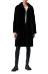 Black Genuine Shearling, Shearling Leather Coat, Black Genuine Shearling Leather Coat