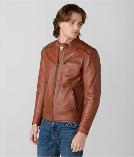 Men's Brown Leather Style Jacket, men's jacket,men's brown jacket, men's leather jacket,leather jacket, brown leather jacket, style jacket, style leather jacket, brown style jacket,weleatherjacket