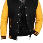 Men's Black Varsity Leather Jacket,black and yellow jacket, black wool jacket, yellow wool jacket, mens jacket, mens yellow jacket, mens black jacket,varsity jacket, yellow varsity jacket, black varsity jacket, black and yellow varsity jacket,letterman jacket, letterman jacket, black and yellow letterman jacket, mens letterman jacket, baseball jacket, mens baseball jacket, black and yellow baseball jacket, mens fleece jacket, weleatherjacket, leather jacket, mens leather jacket, mens yellow and black leather jacket, mens yellow leather jacket, mens black leather jacket, mens baseball leather jacket, loyalty jacket, mens loyalty 86 jacket, mens 86 jacket,