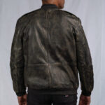 Men's Dark Brown Bomber Leather Jacket