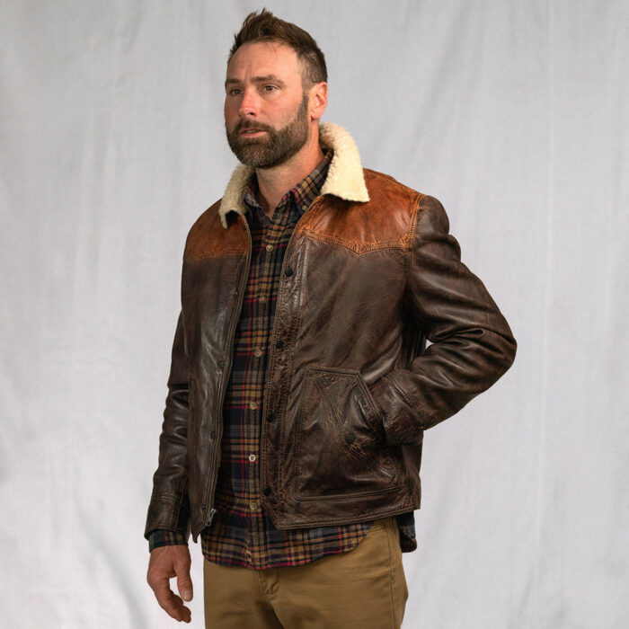 Jackson Brown Shearling Leather Jacket