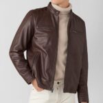 Men's Brown Removable Hood Jacket, removable hood jacket, removable hood leather jacket, Brown hooded jacket, hooded jacket, Brown removable hood jacket, men's hood jacket, Hood Jacket, brown jacket, brown leather jacket, leather jacket, weleatherjacket