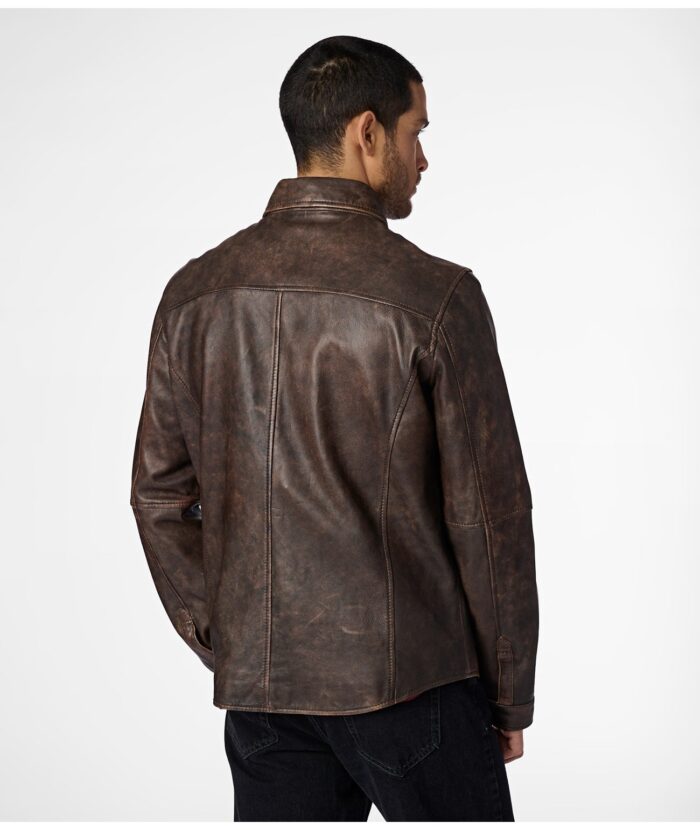 Men's Shirt Style Leather Jacket