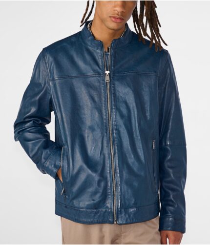 Men's Blue Leather Jacket, mens jacket, mens leather jacket, mens blue leather jacket, men's blue jacket, blue jacket,leather jacket, weleatherjacket