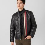 Men's Multi Stripe Leather Jacket, multi stripe jacket, multi stripe leather jacket, black multi leather jacket, men's multi stripe jacket, multi stripe jacket, black jacket, black leather jacket, leather jacket, men's black jacket, black leather jacket, weleatherjacket