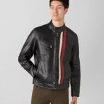 Men's Multi Stripe Leather Jacket