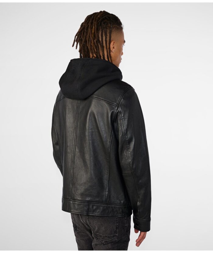 Men's Adrian Hood Leather Jacket