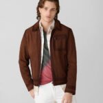 Men's Brown Suede Zip Leather Jacket, brown jacket, men's brown jacket, brown suede jacket, brown zip jacket, men's brown zip jacket, brown leather jacket, men's brown leather jacket, brown zip leather jacket, weleatherjacket