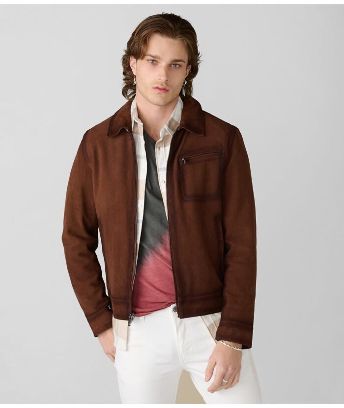 Men's Brown Suede Zip Leather Jacket, brown jacket, men's brown jacket, brown suede jacket, brown zip jacket, men's brown zip jacket, brown leather jacket, men's brown leather jacket, brown zip leather jacket, weleatherjacket