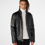 Men's Black Reversible Leather Jacket, men's jacket, men's leather jacket, men's black leather jacket, men's blazer jacket, black jacket, men's black jacket,Puffer jacket,men's black puffer jacket,men's leather puffer jacket, men's faux leather jacket, reversible jacket,men's reversible jacket, men's black reversible jacket