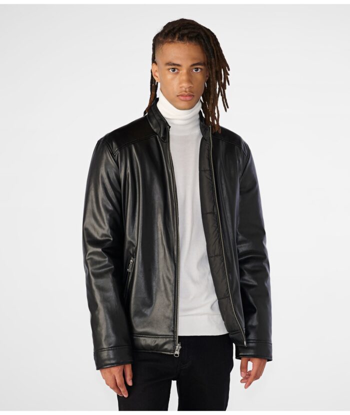 Men's Black Reversible Leather Jacket, men's jacket, men's leather jacket, men's black leather jacket, men's blazer jacket, black jacket, men's black jacket,Puffer jacket,men's black puffer jacket,men's leather puffer jacket, men's faux leather jacket, reversible jacket,men's reversible jacket, men's black reversible jacket